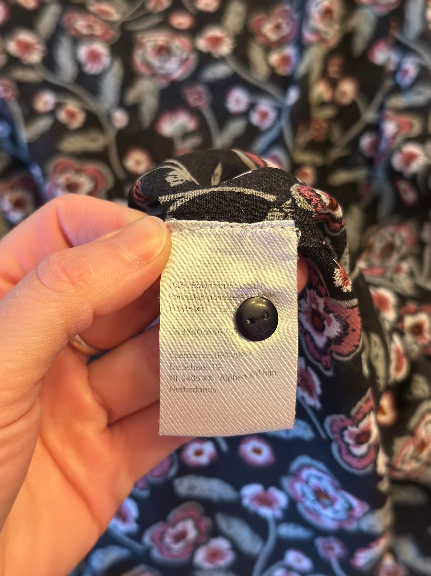 Blouse fluide imprimé floral noir T.44