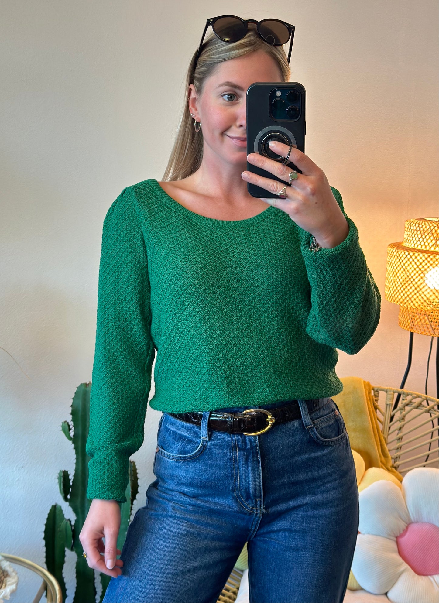 Pull vert en maille T.36