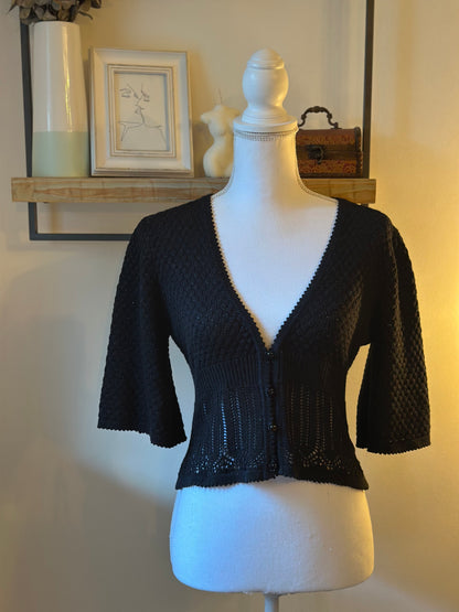 Top noir en maille T.38