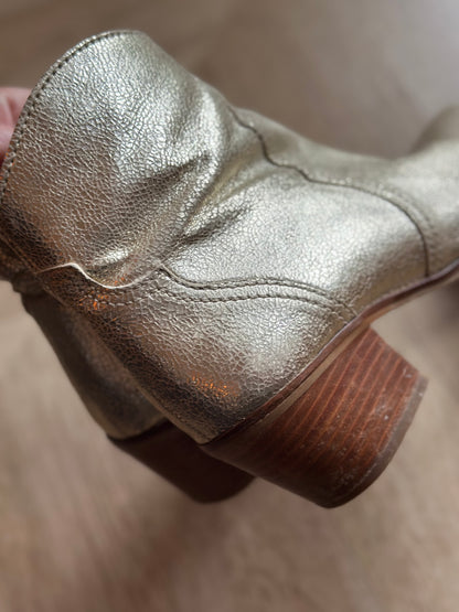 Bottines cuir doré – fabriquées au Portugal T.37