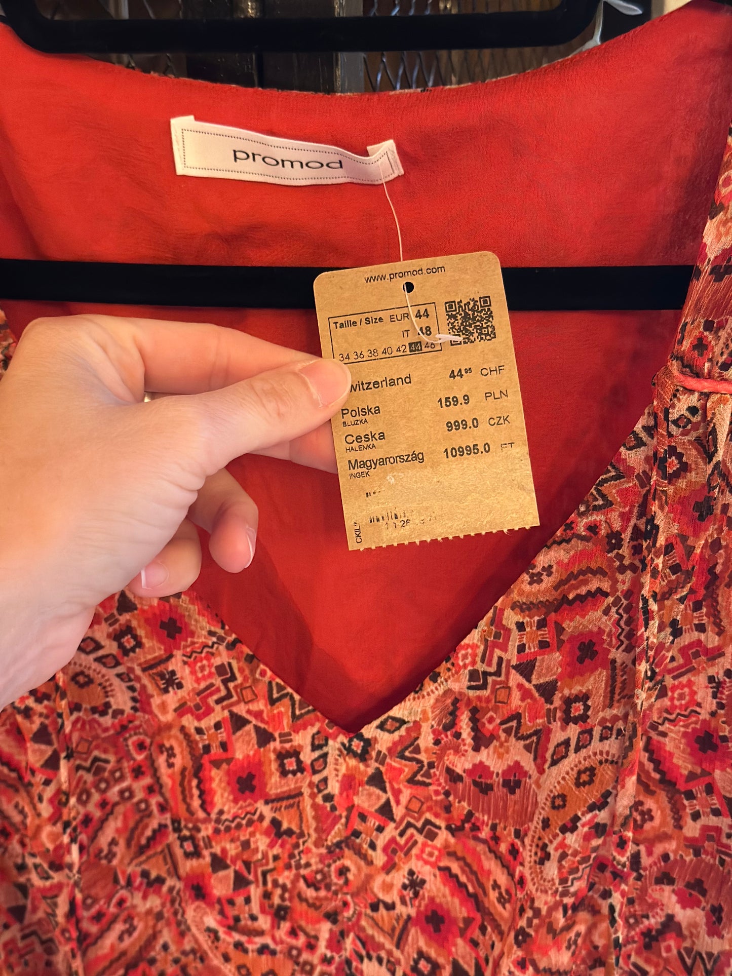 Blouse cropped imprimé corail T.44 Neuf