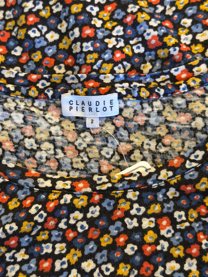 T-shirt fleuri en lin & Tencel T.38