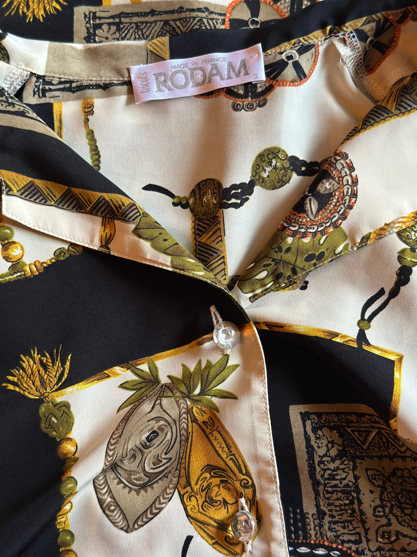 Chemise vintage imprimé baroque T.40