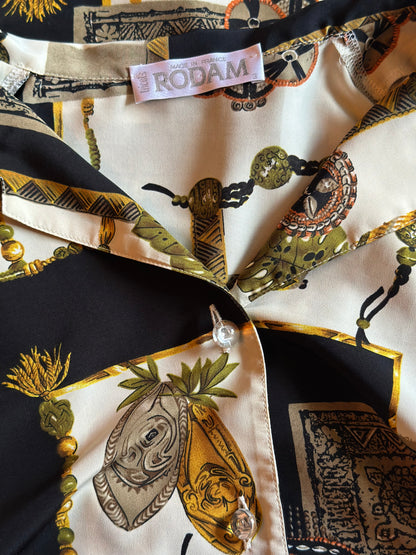 Chemise vintage imprimé baroque T.40