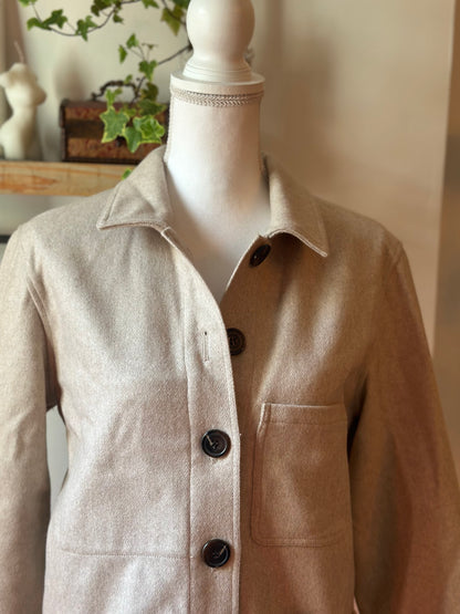 Veste en laine et cachemire beige T.38