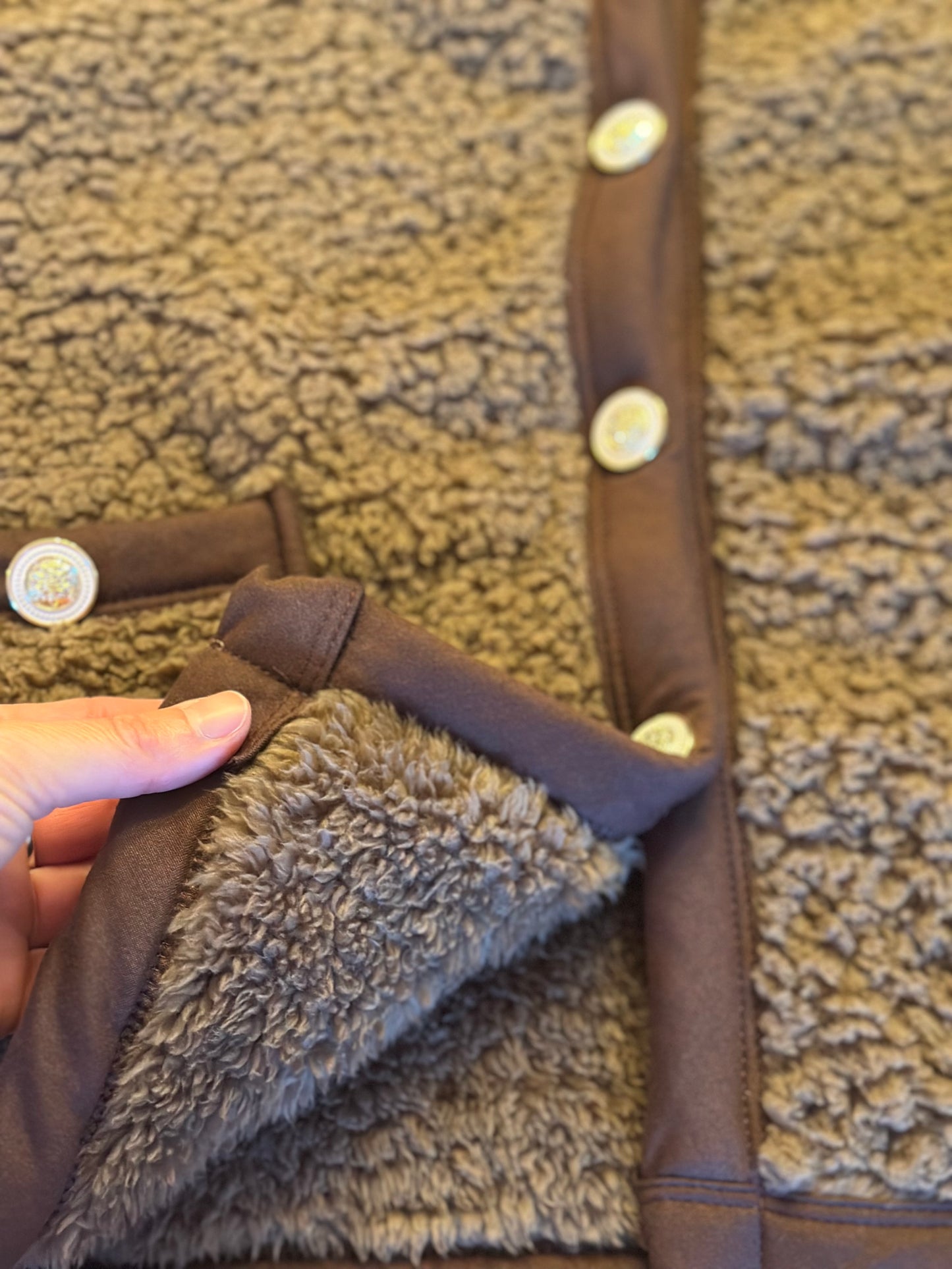 Veste Teddy effet mouton marron neuf T.36/38