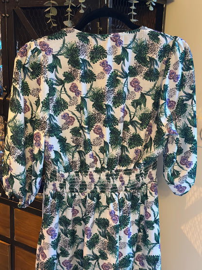 Robe mi-longue imprimée florale T.36
