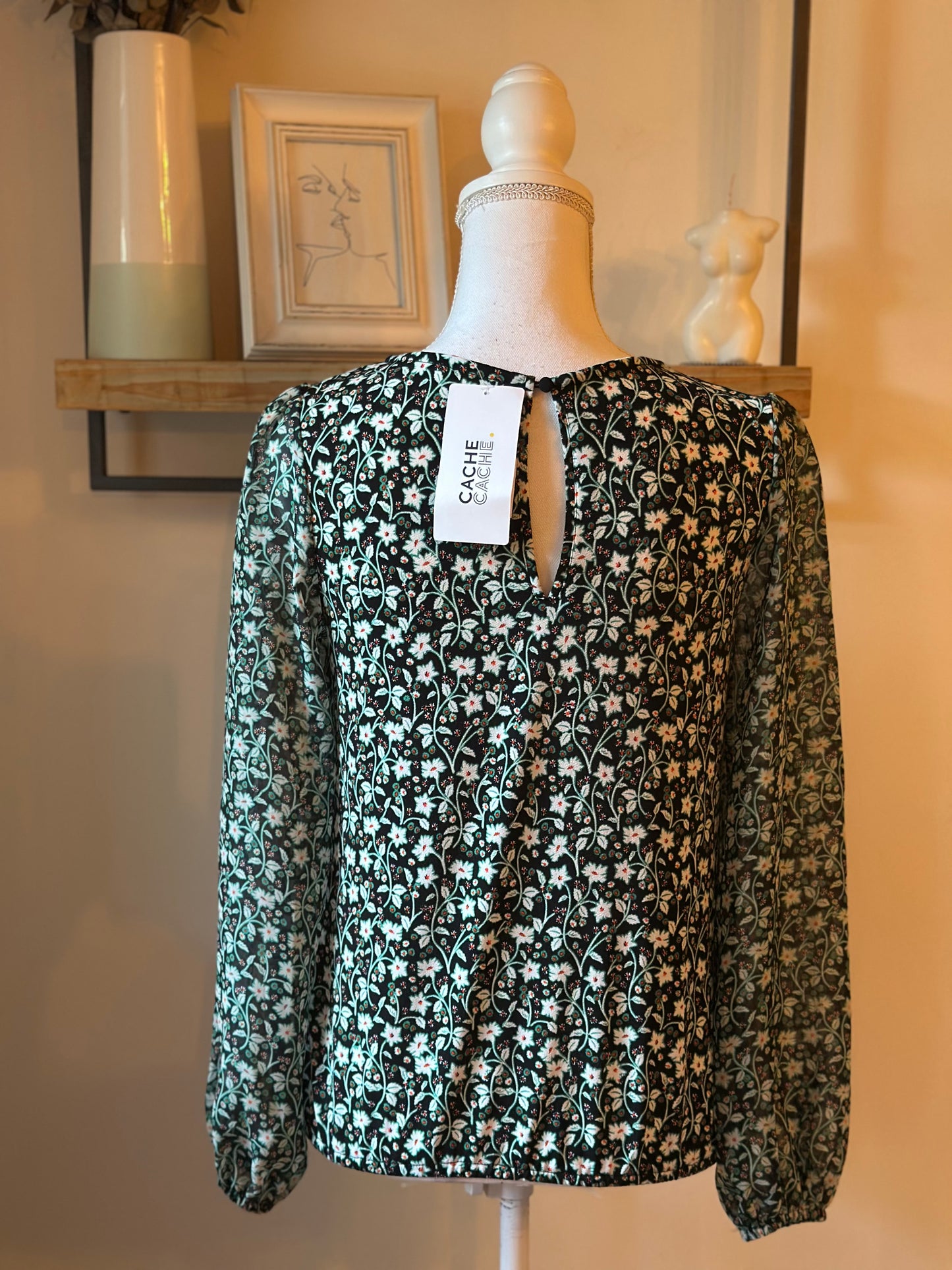 Blouse imprimé fleuri neuve T.34