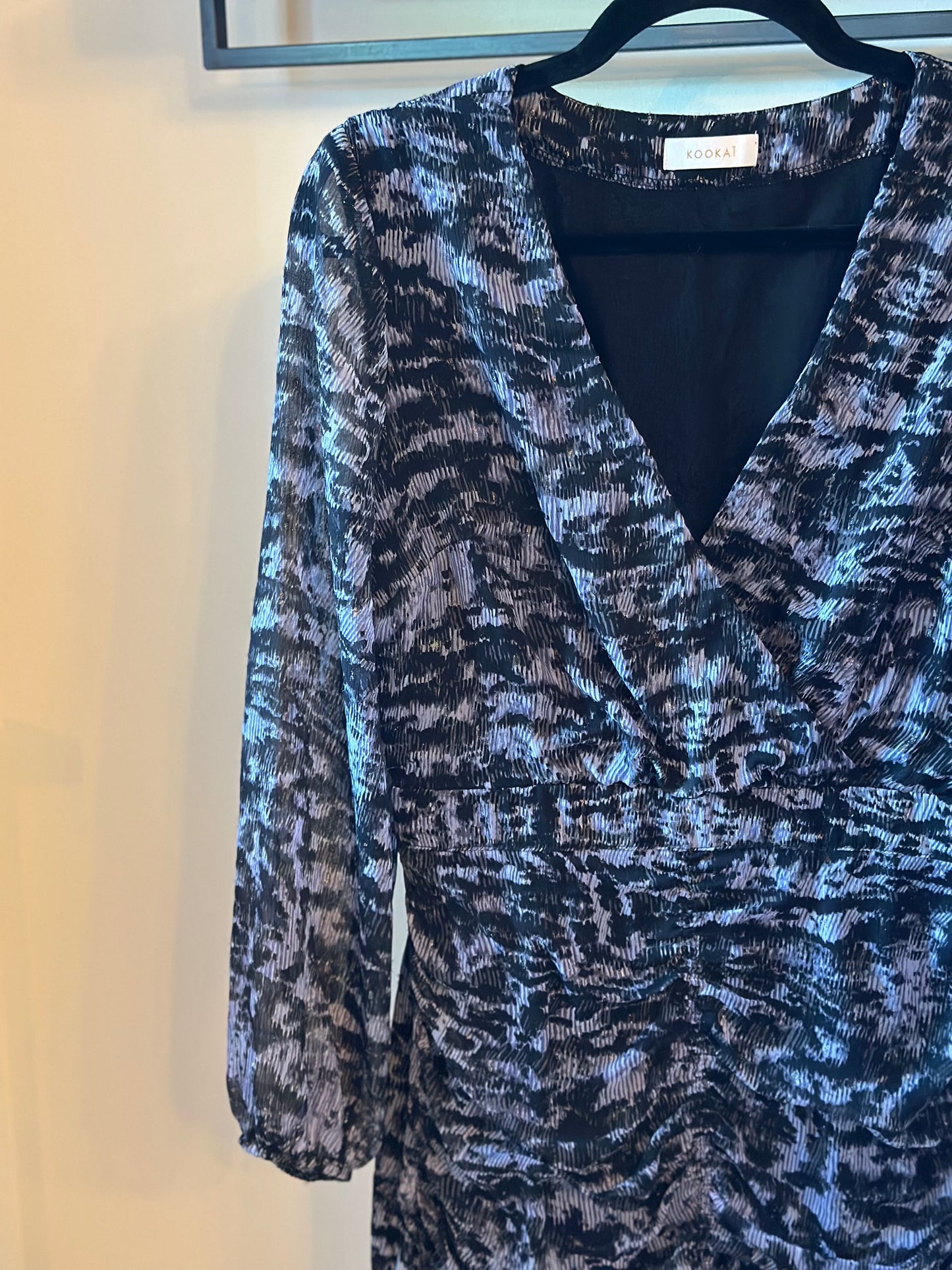 Robe drapée imprimé abstrait T.38