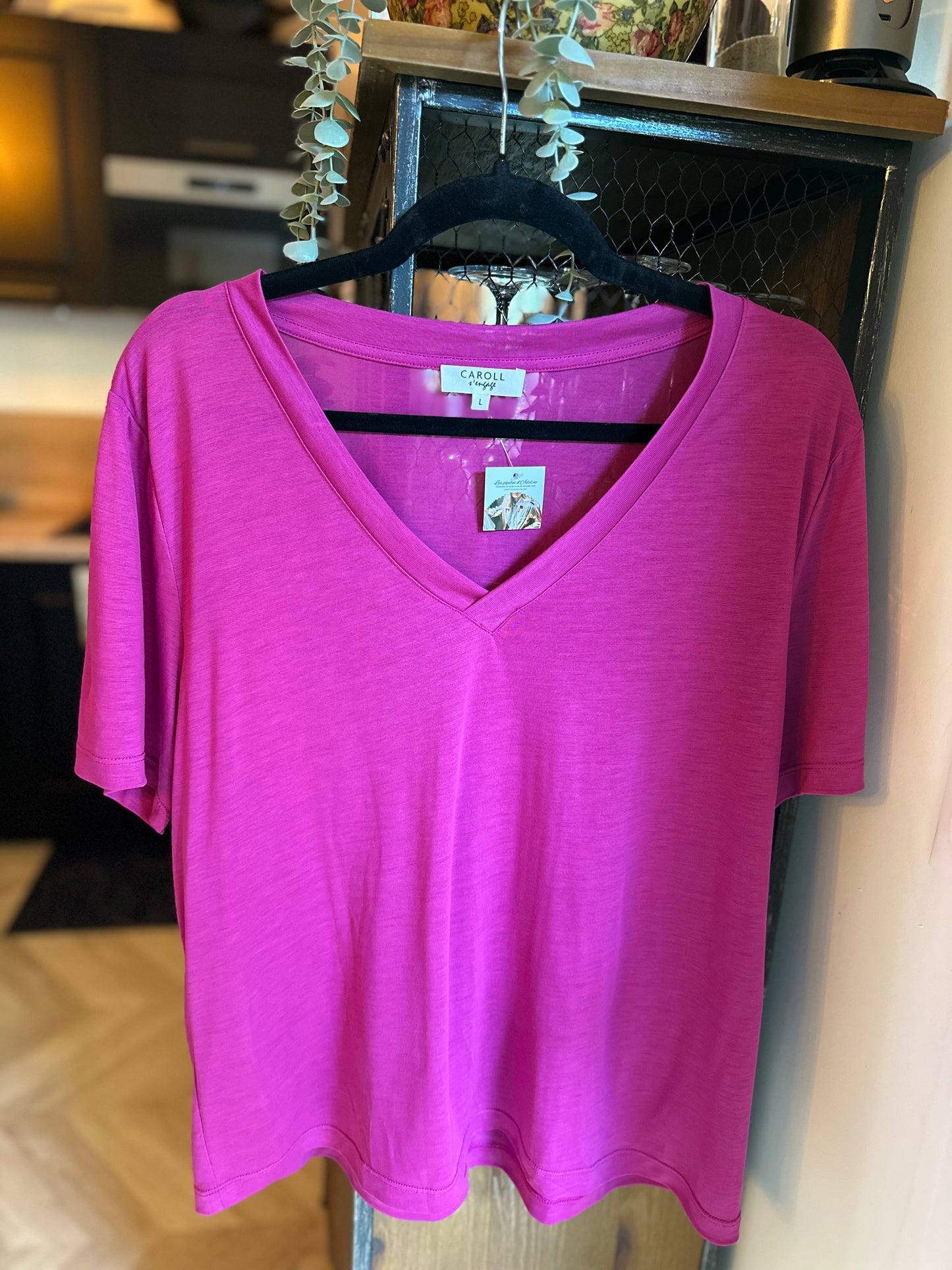 Top fluide rose fuchsia T.40