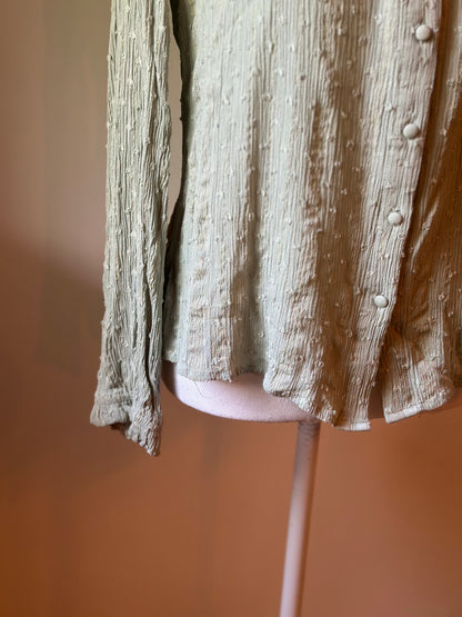 Blouse vert sauge plumetis T.40