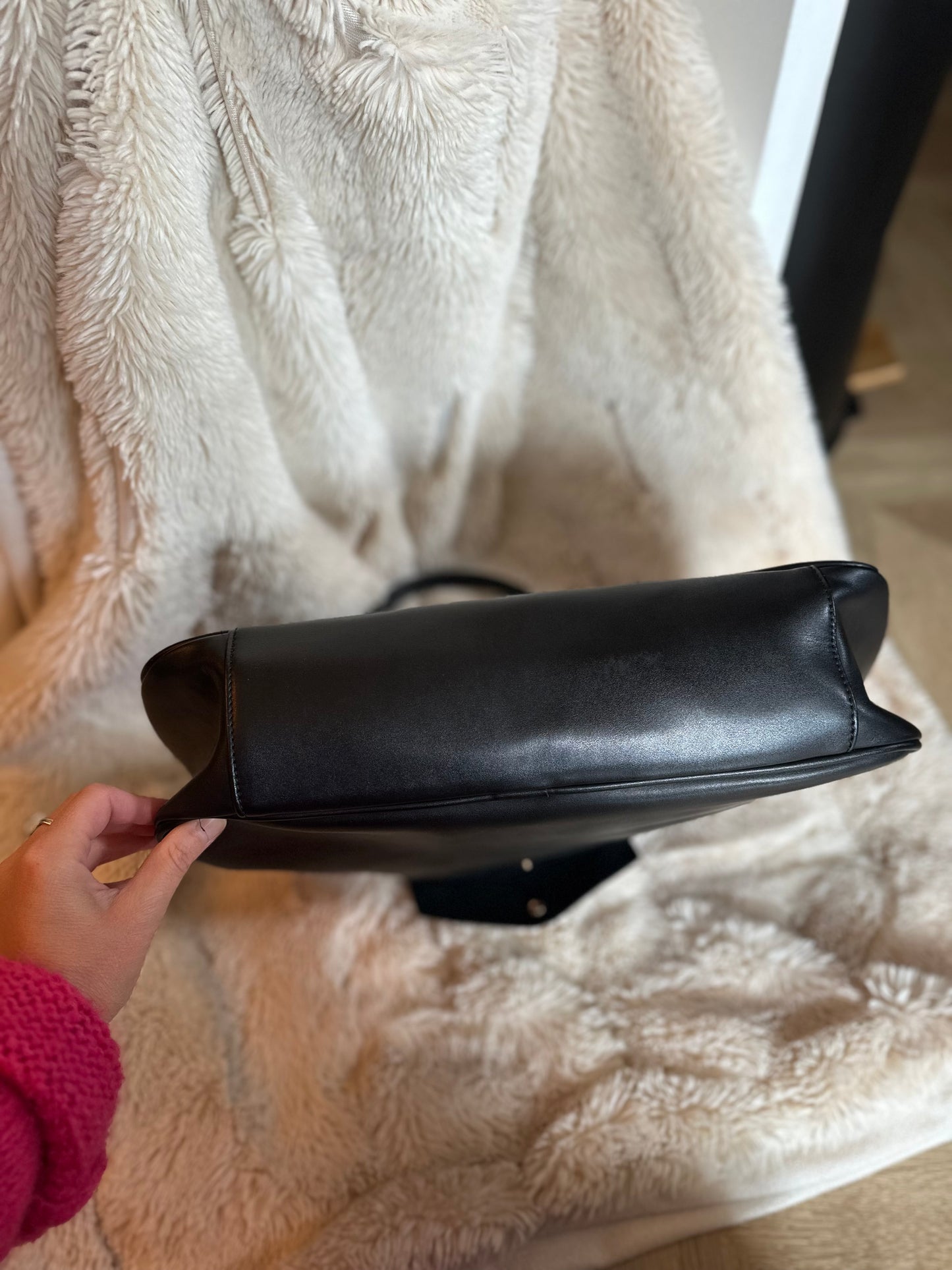 Sac pochette porte documents / ordinateur noir avec bandoulière