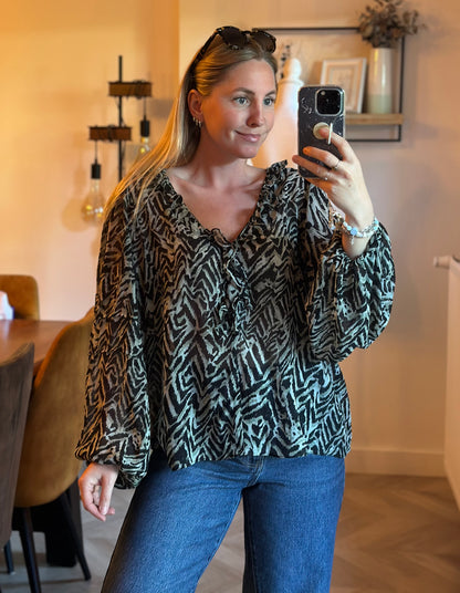 Blouse imprimé animal T.40