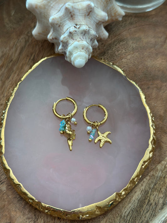 Boucles d’oreilles dorées Summer Vibes – Acier inoxydable – Neuf