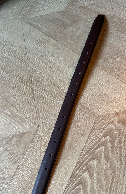 Ceinture en cuir marron foncé boucles dorées taille M