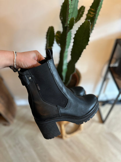 Bottines cuir noir motif uni Modèle Mona T.37