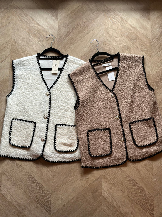 Gilet sans manches bouclette T.U neuf, 4 coloris au choix