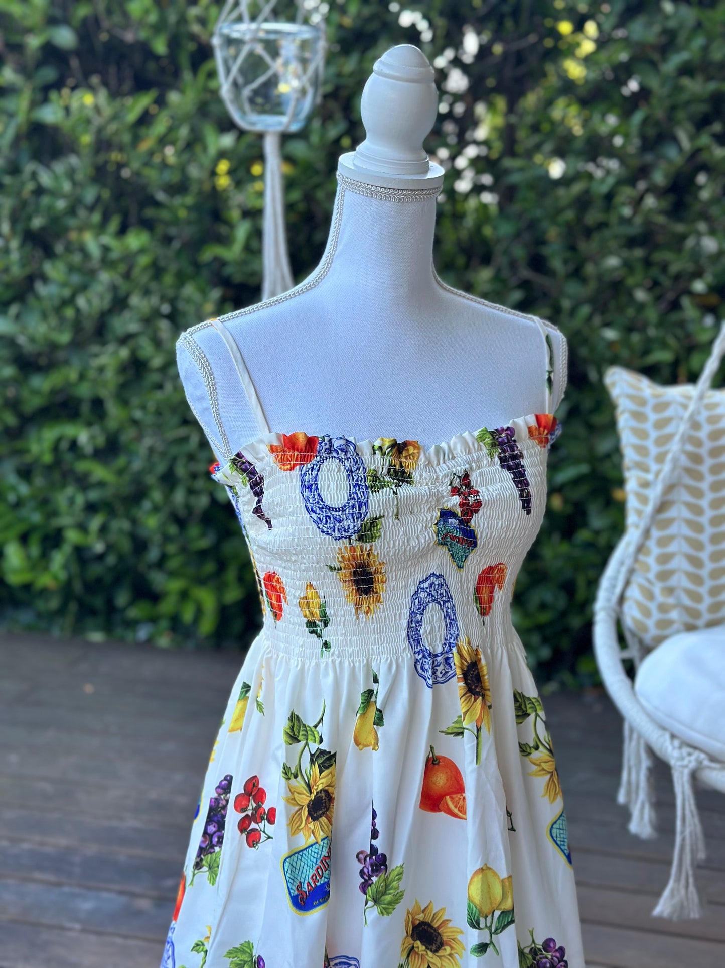 Robe d’été mi-longue imprimé fruits colorés T.36