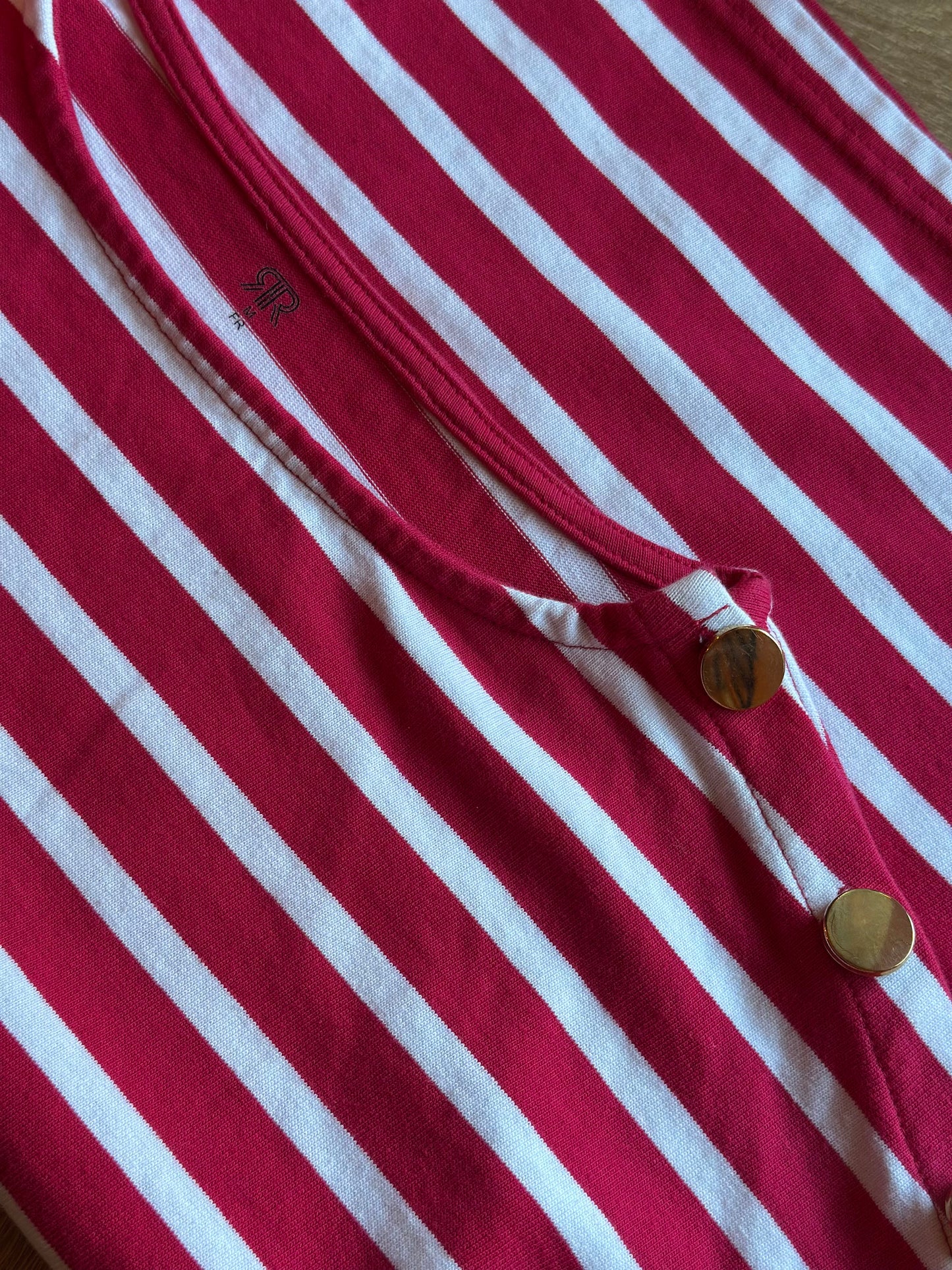 Marinière rayée rouge et blanche T.38