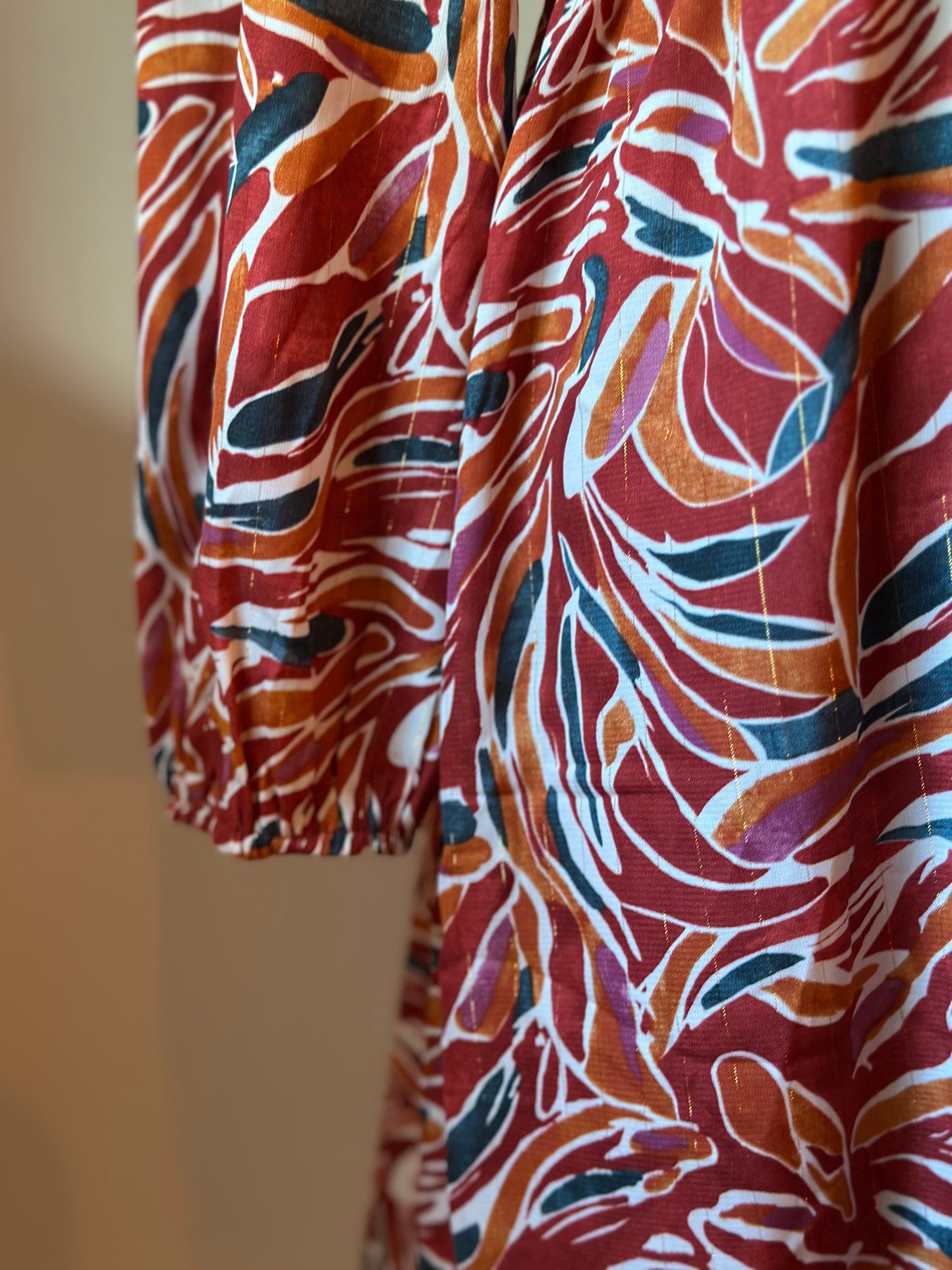 Robe imprimé feuillage T.40