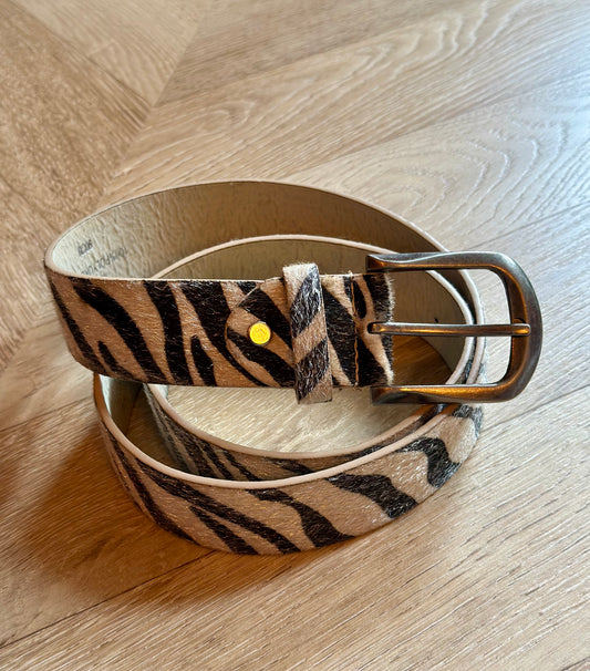 Ceinture imprimé zèbre effet cuir 90 cm