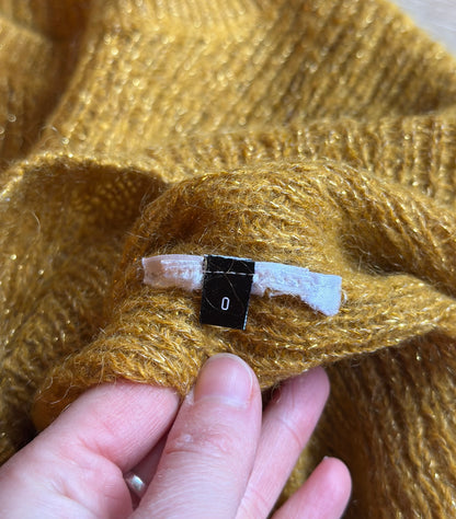 Pull ajouré maille mohair laine ocre T.34