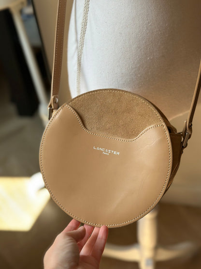 Sac trotteur rond Smooth Lune – cuir vachette naturel