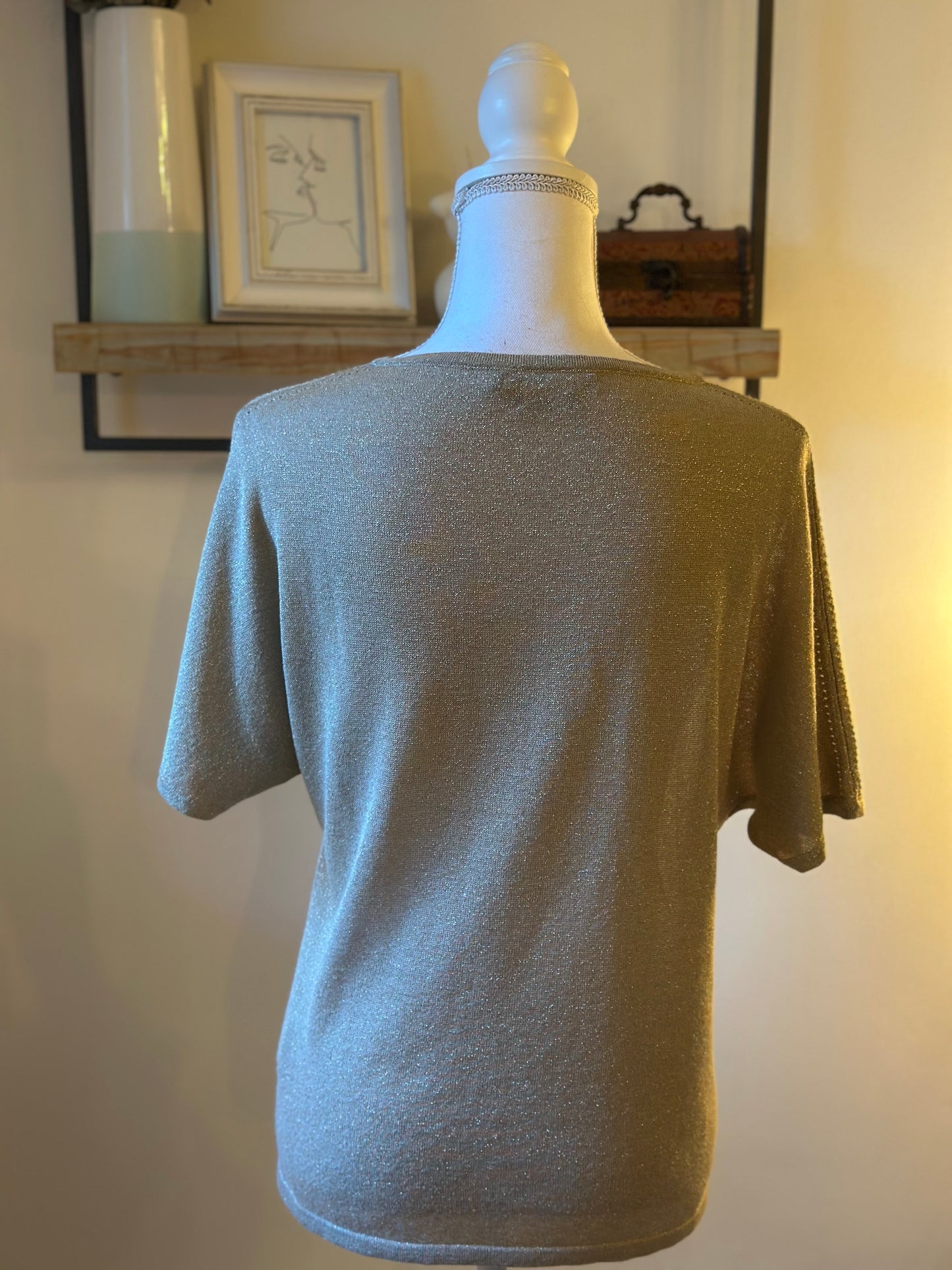 Top doré à maille fine T.36