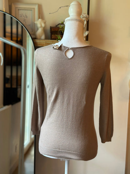Pull fin beige argenté T.36