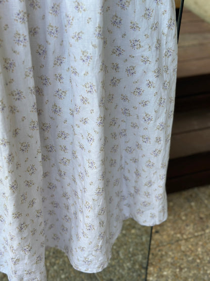 Robe longue en lin et coton fleurie T.36