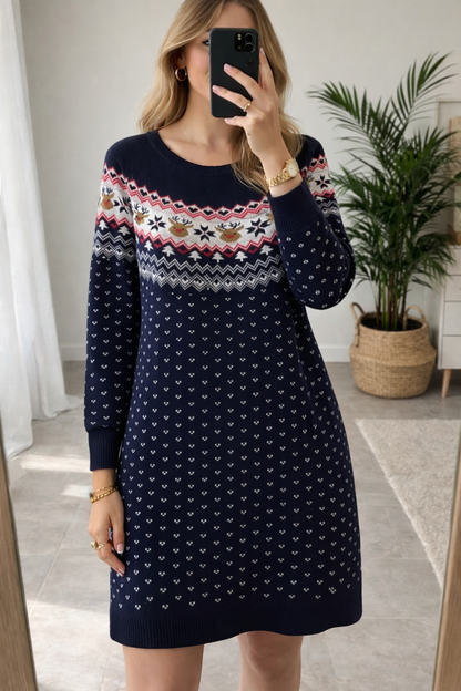 Robe pull marine motif d’hiver T.40