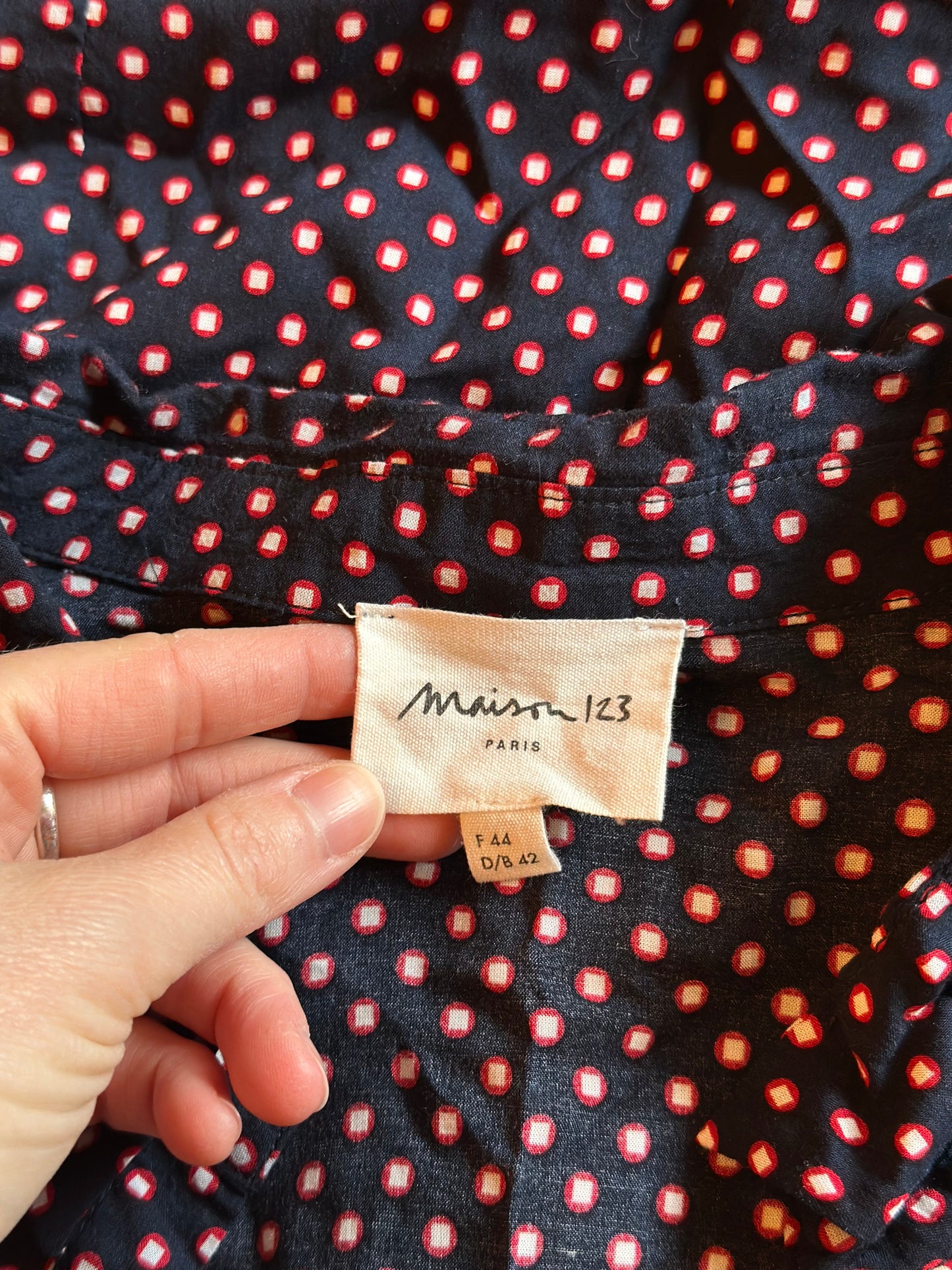 Chemise fluide imprimé pois viscose T.44