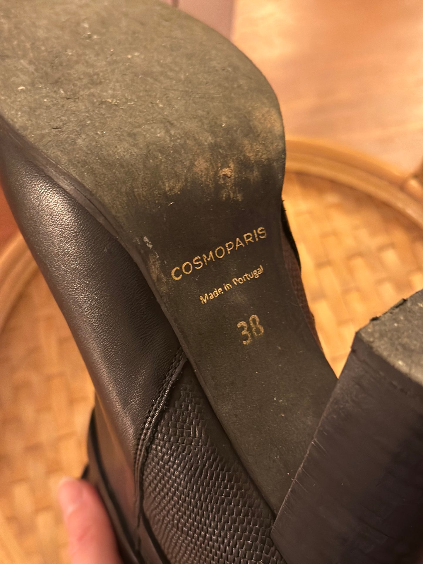 Bottines cuir noires P.38