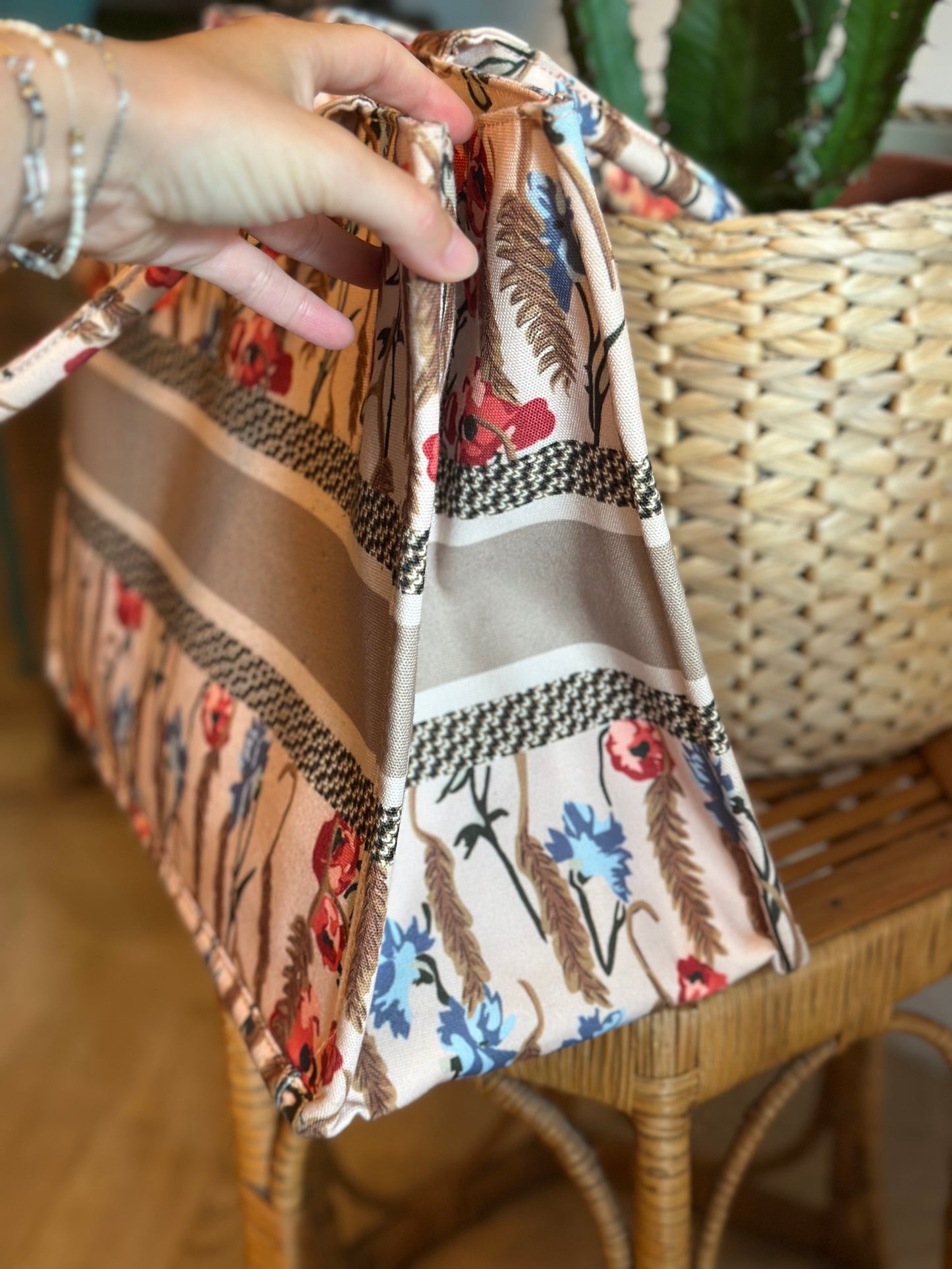 Grand sac cabas à fleurs