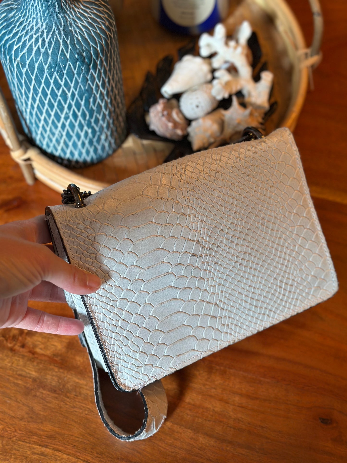 Sac à bandoulière en cuir blanc en cuir fabriqué en Italie