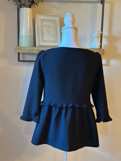 Blouse portefeuille vintage motif cachemire 100% soie T.38