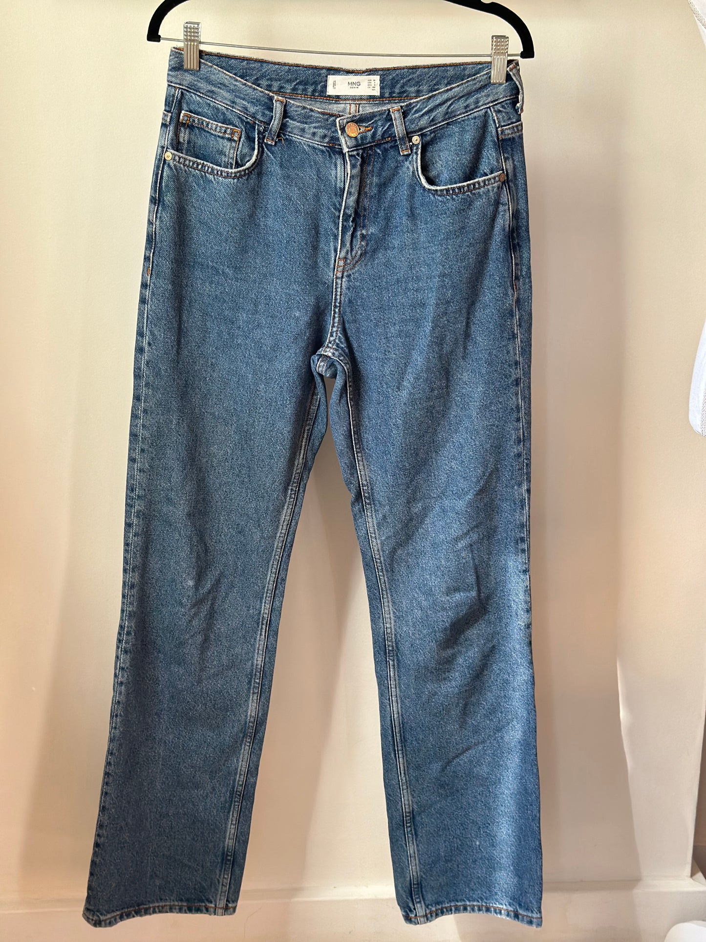 Jean droit bleu denim T.38