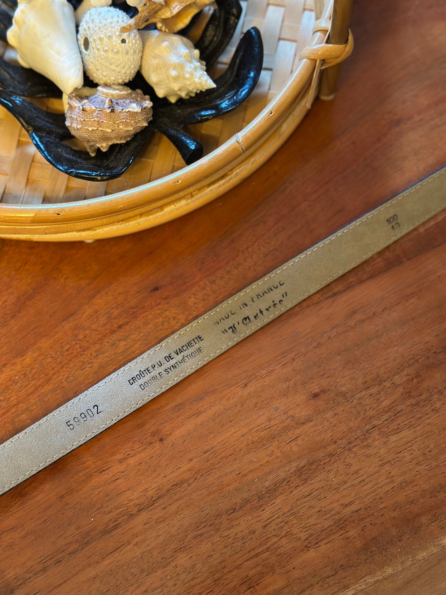 Ceinture en cuir rouge vernie – Made in France modèle vintage