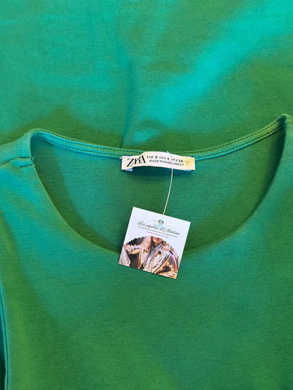 Robe moulante verte en coton T.36