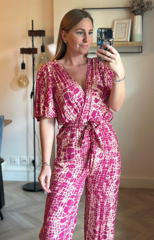 Combinaison imprimée tie and dye rose modèle Jude T.36