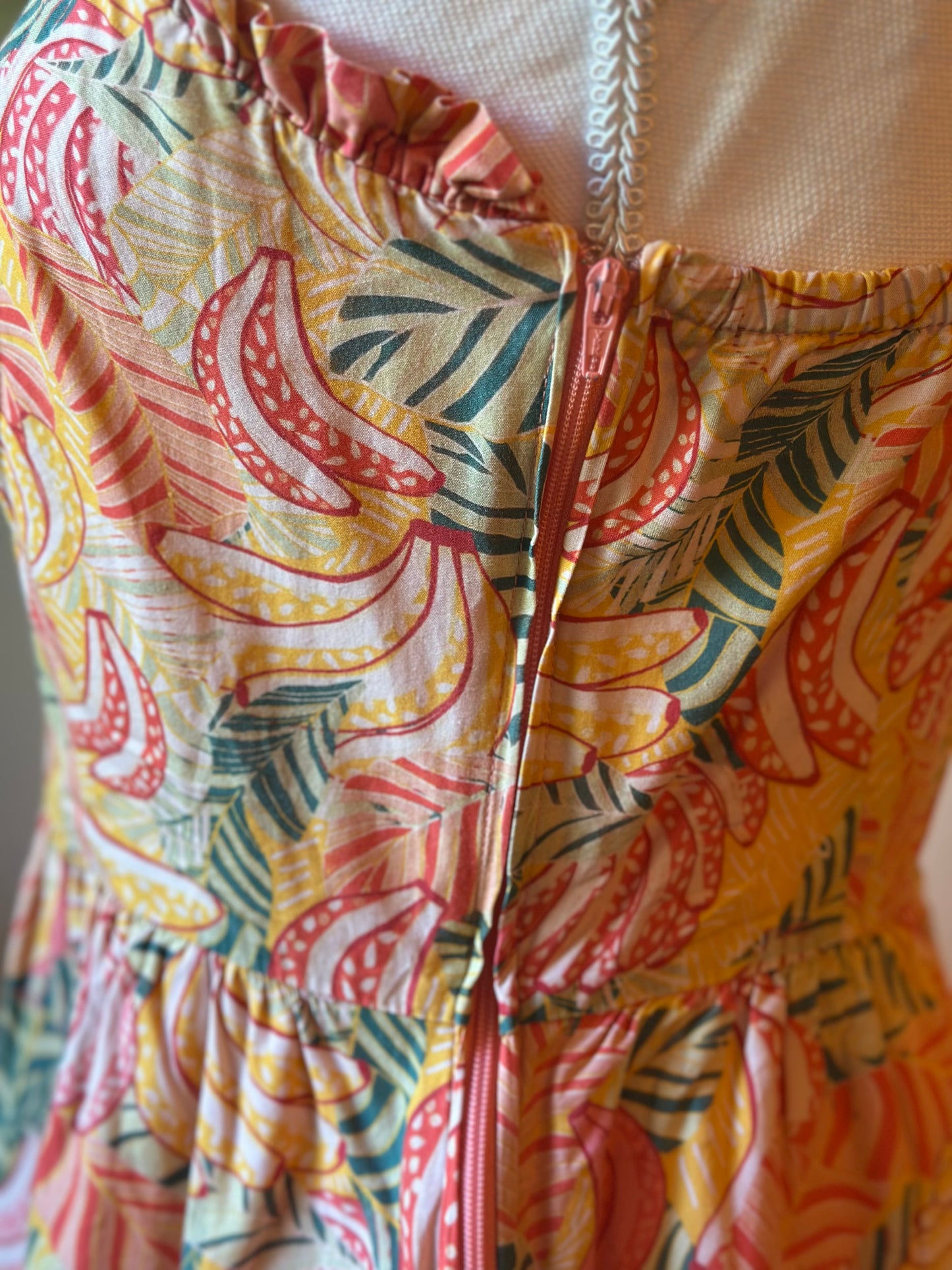 Robe fluide imprimé tropical pastel T.36