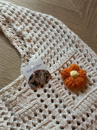 Sac fourre-tout en crochet avec fleurs colorées brodées