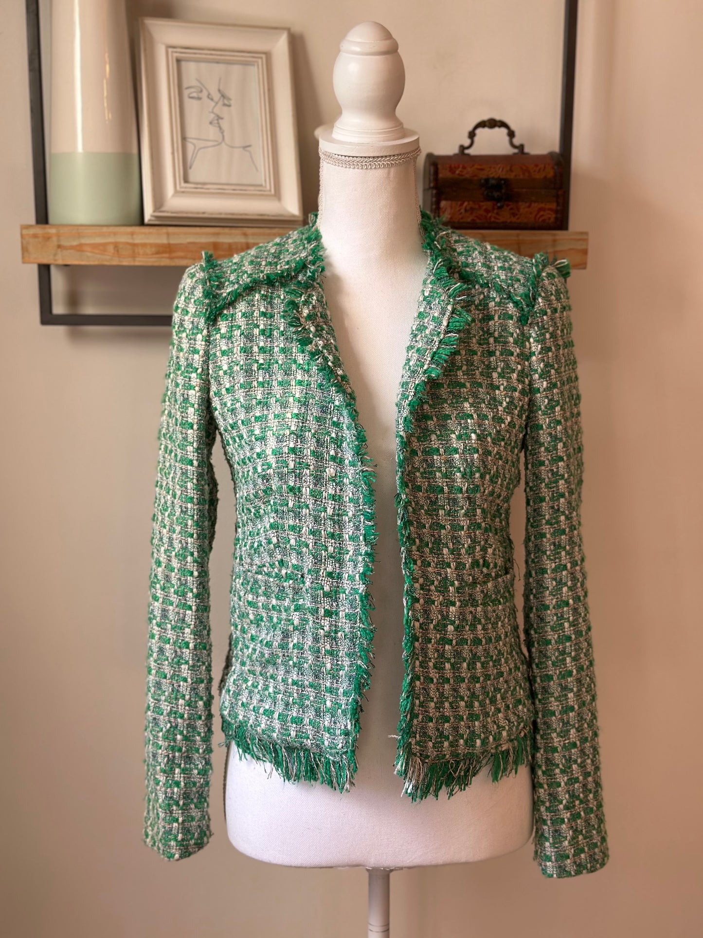 Veste en tweed vert T34