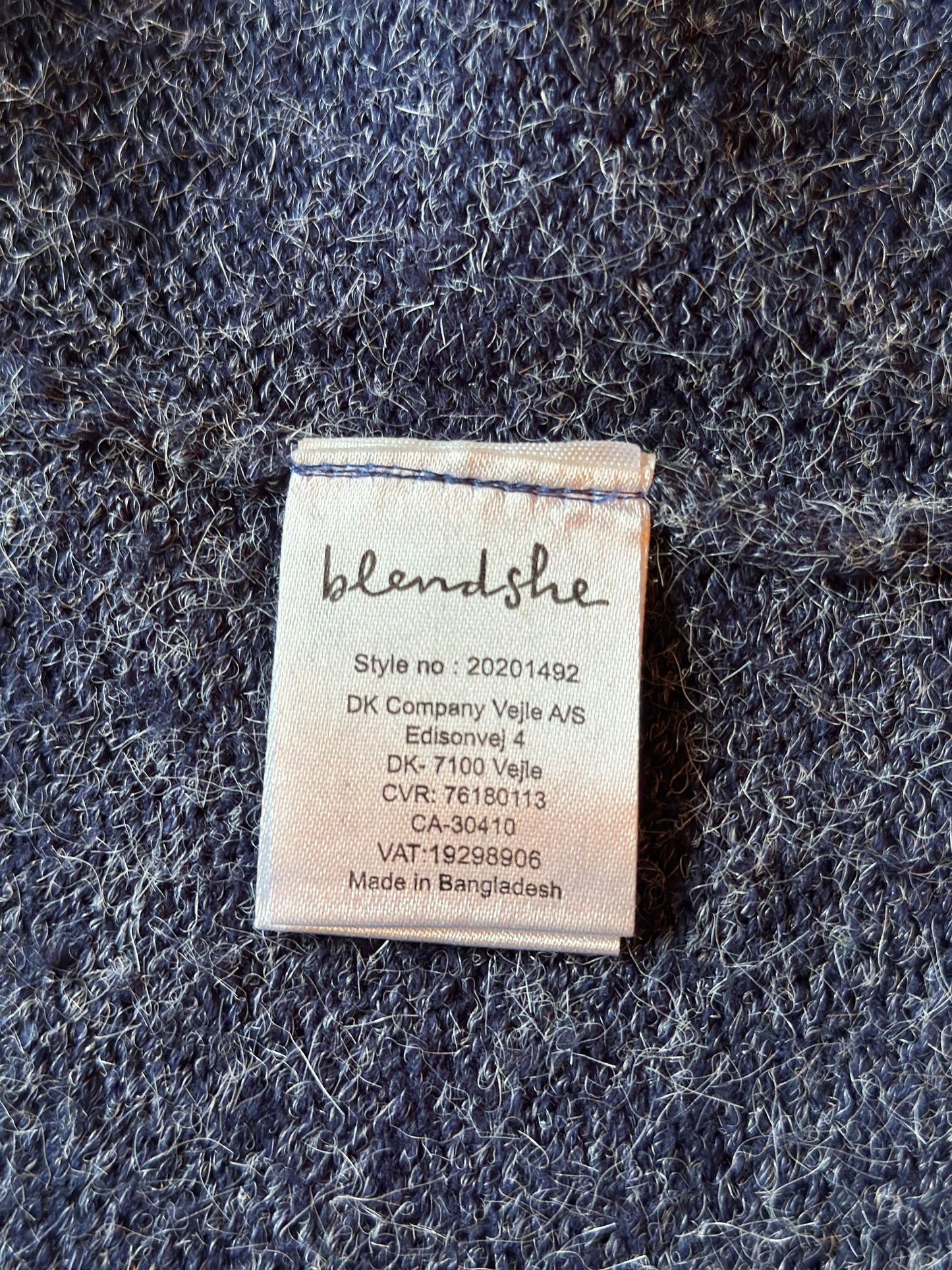 Gilet long bleu gris chiné T.38