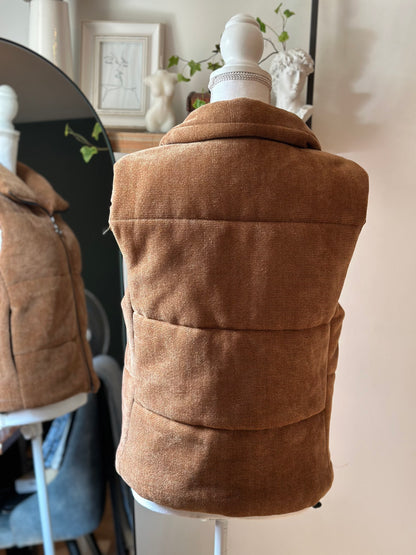Veste en velours matelassée marron clair T.36/38