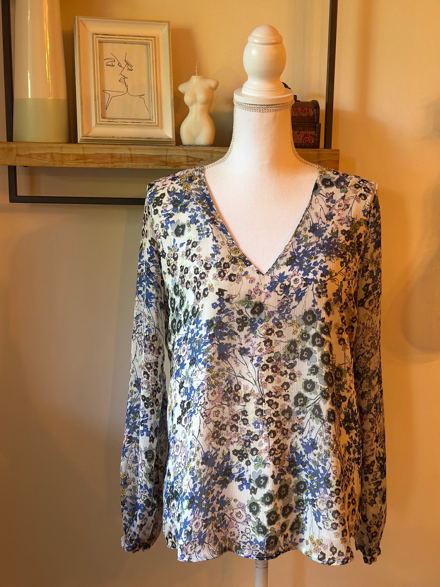 Blouse fluide imprimé fleuri T.38 oversize