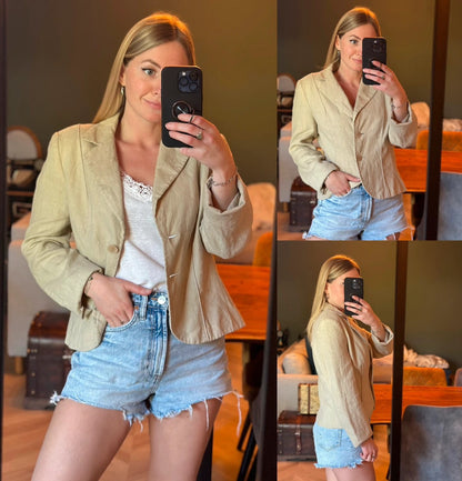 Blazer beige/crème en lin T.38