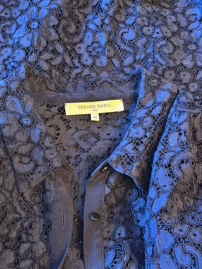 Robe en dentelle bleu marine T.40