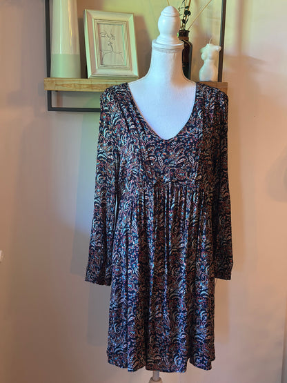 Robe fluide fleurie cachemire viscose T.44