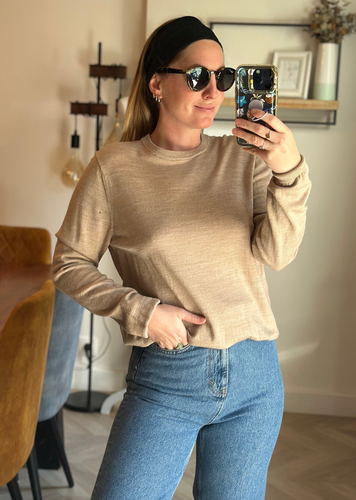 Pull laine beige 100% laine T.38